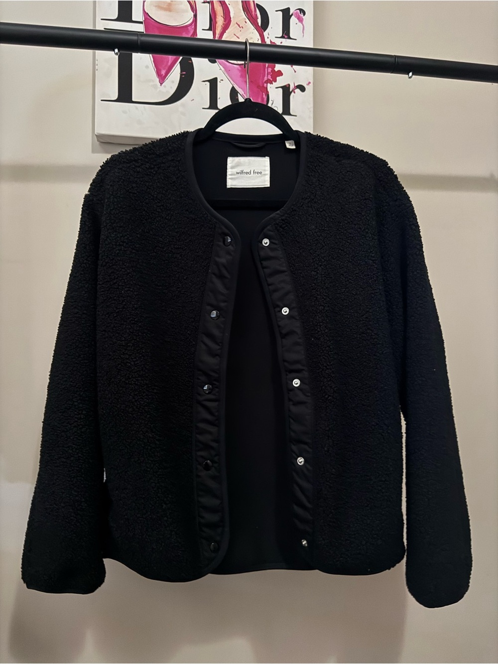 Wilfred Black Teddy Snap-Front Jacket